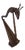 Large Antique Early 20th Century Oak Wood Stag Head Harp For Sale