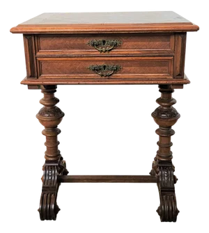 Antique Wilhelminian Sewing Box with Drawers