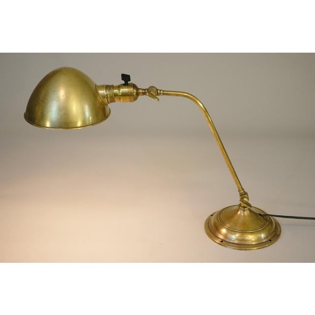 Art Deco 1920s Rare Early Art Deco Industrial Machine Age Brass Elegant Articulating Lamp O C White Faries Era For Sale - Image 3 of 12