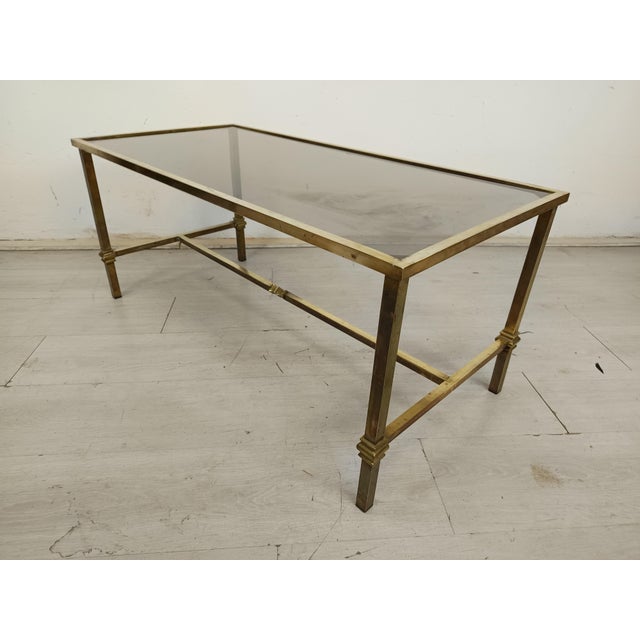 Vintage Gold Brass Coffee Table, 1950s, in Good conditions. Designed 1950 to 1959