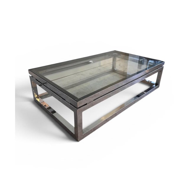 Chrome and Glass Coffee Table from American Design Association, 1970 For Sale - Image 6 of 6