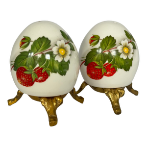 Made in England Sandford Salt & Pepper Shakers on Brass Plateaus - A Pair