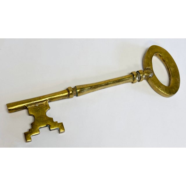 Figurative Oversized Vintage Brass Key Paper Weight For Sale - Image 3 of 9