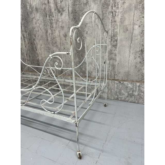 French Wrought Iron Daybed, 1890s For Sale - Image 6 of 9
