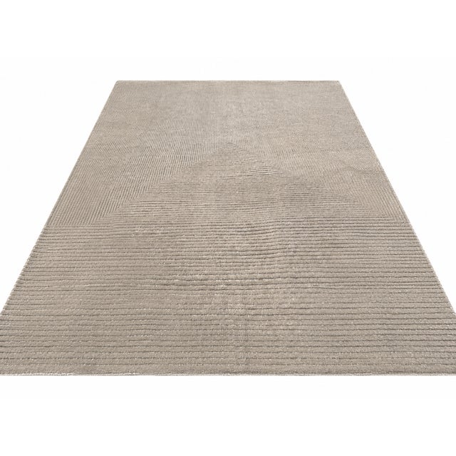 Rh Ellipse Wool Rug – 10' × 14' Cream | Hand-Knotted | Sculptural High-Low Texture For Sale - Image 17 of 18