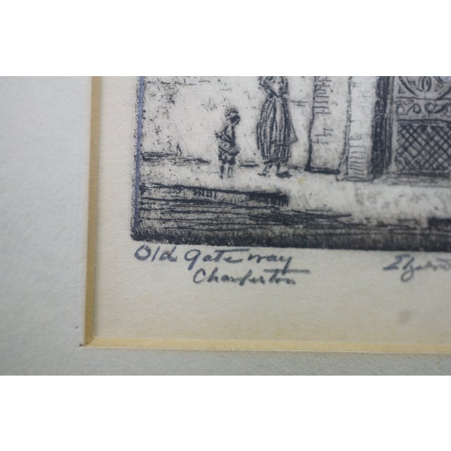 Black Mid 20th Century 4 Elizabeth O'Neill Verner Charleston Sc Architectural Cityscape Etchings Framed For Sale - Image 8 of 14