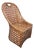 Vintage Basketweave Rattan Accent Chair With Sculptural Handled Back For Sale