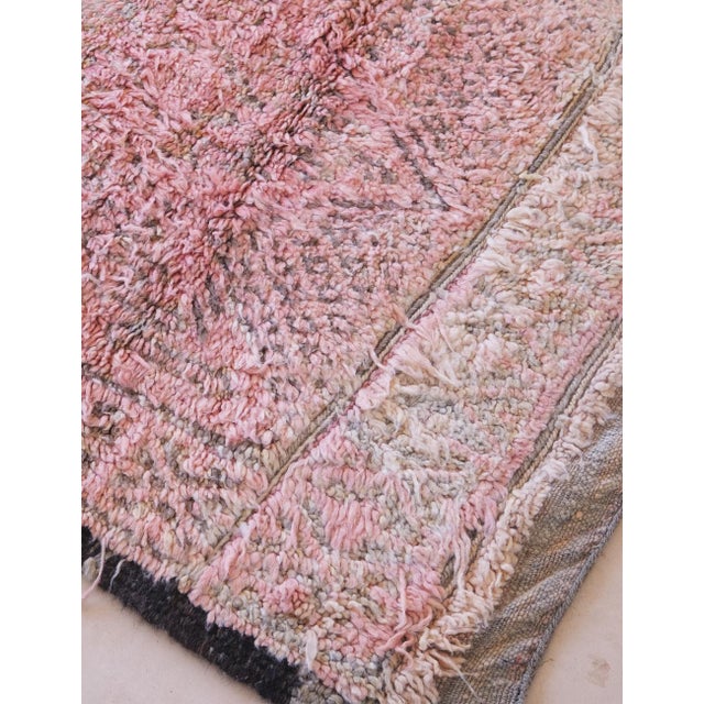 Blush Soft Blush Pink Moroccan Wool Rug - 11.4 X 6.6 Ft For Sale - Image 8 of 9