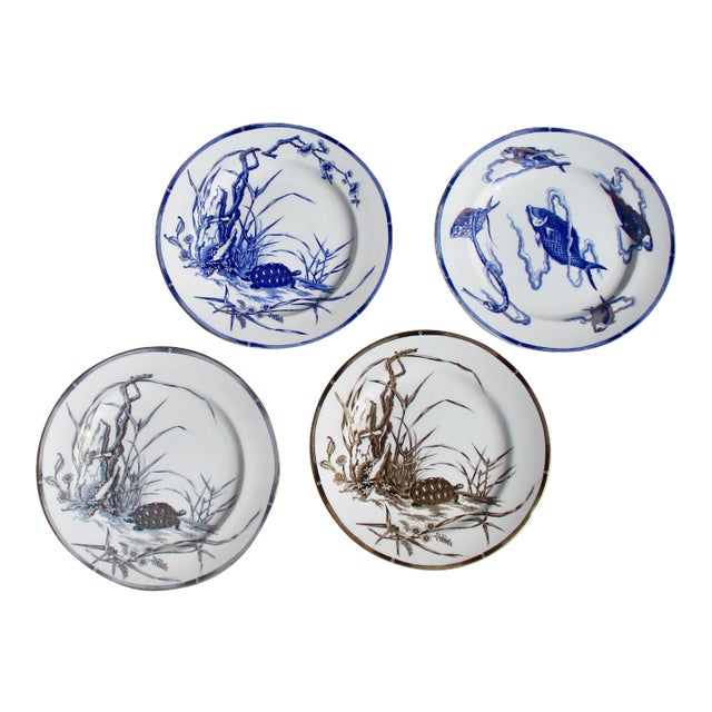 Four Royal Worcester Hand Painted English Porcelain Serving Dishes 1870's - a Set of 4 For Sale