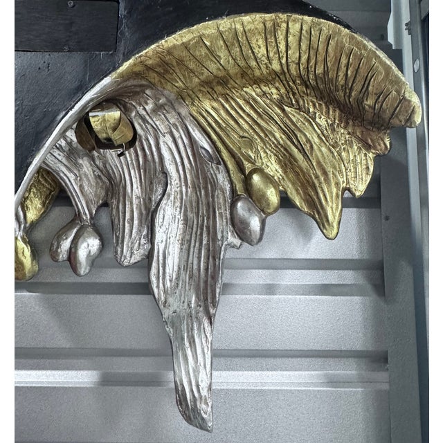 Mid 20th Century Maison Janseni Style French Palm Tree Gilt Floor Wall Sconces For Sale - Image 15 of 17