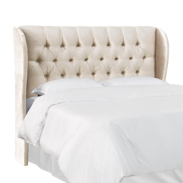 King Tufted Wingback Headboard in Majestic Oyster Chairish