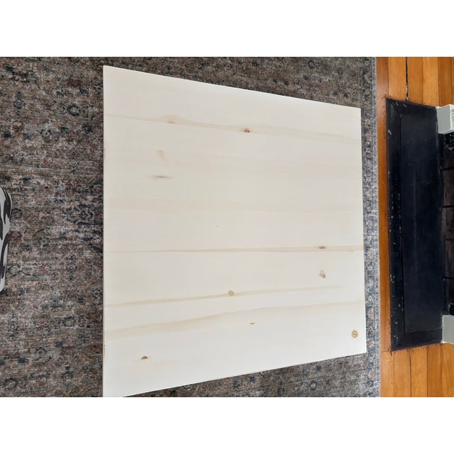 50”x50” coffee table with beautifully hand turned balusters and heavy plank top. Weathered sand finish.