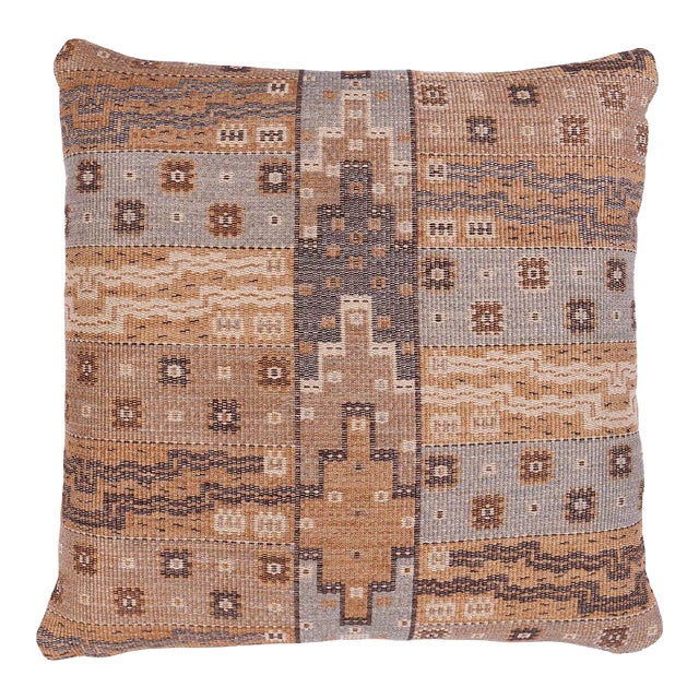 Schumacher Fairuza Flatweave Pillow In Fog For Sale