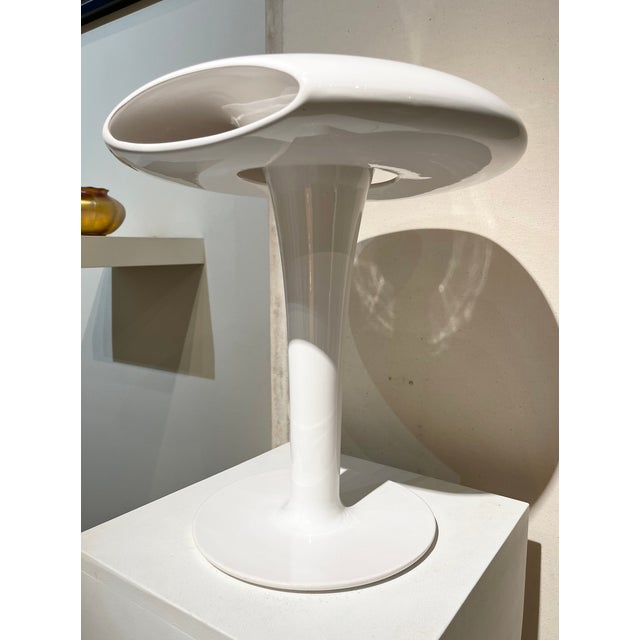 Futuristic vase in white glazed ceramic, Sci-Fi model, by Marc Newson for Cor Unum ceramics & art, Netherlands 1993 This...