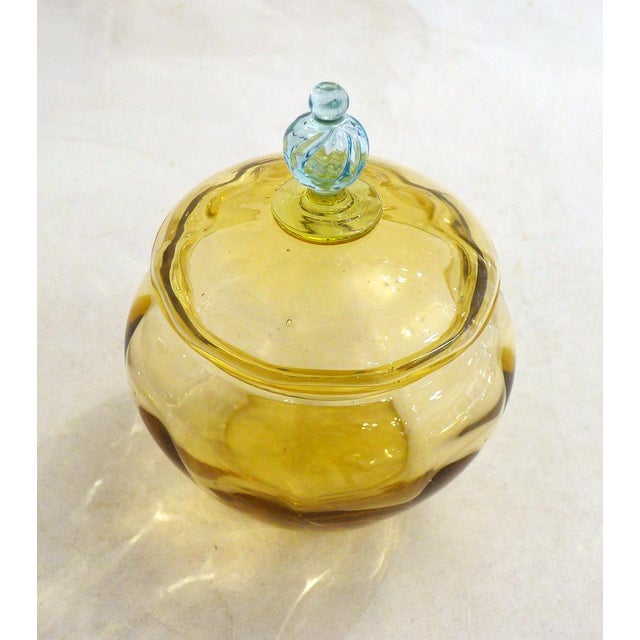 Antique Candy Dish in 2-Tone Blown Glass, 1890s For Sale - Image 3 of 11