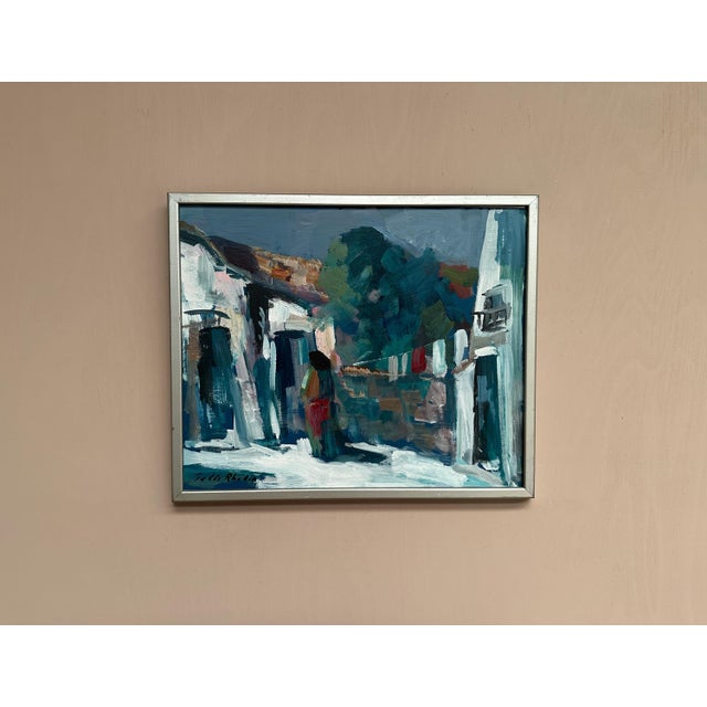 Tedde Rhodin, Spanish Houses, 1950s, Oil Painting on Panel, Framed For Sale - Image 13 of 17
