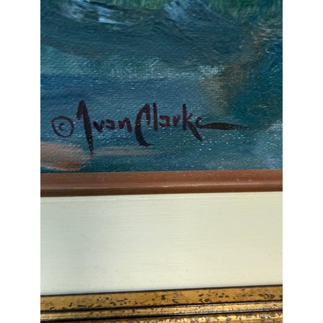 Impressionist Ivan Clarke "Mountain Landscape With Lake" Original Oil Painting For Sale - Image 3 of 12