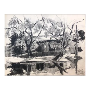 1956 Norman Kent Chapin Mill in New York State Drawing