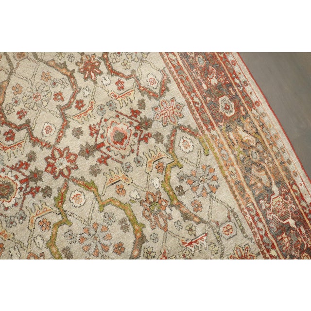 Ivory Antique Zabihi Collection Persian Mahal Rug For Sale - Image 4 of 10