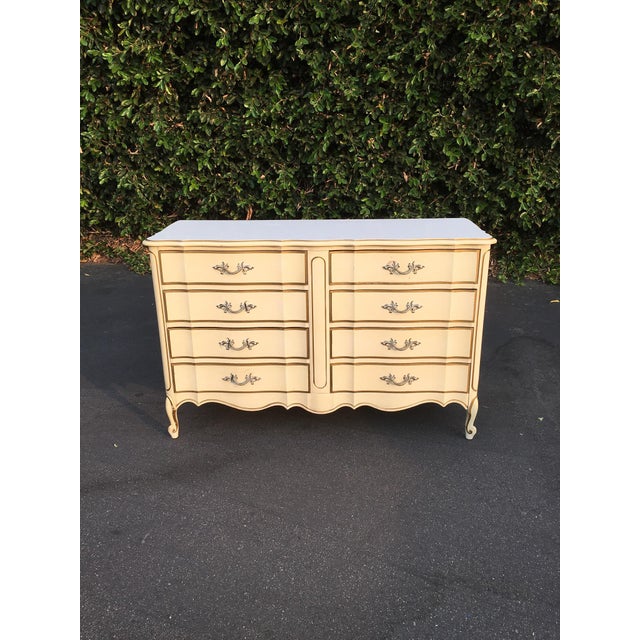 Vintage French Provincial Double Dresser Chest of Drawers by Dixie