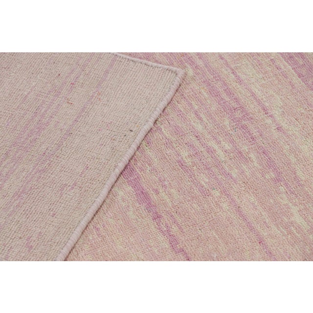 Textile Rug & Kilim’s Textural Rug in Pink and Beige Striae For Sale - Image 7 of 7