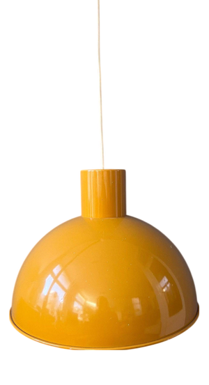Yellow Enamel Pendant Lamp by Joe Hammerborg for Fog & Mørup