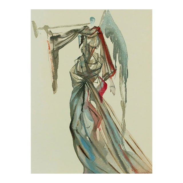 1960s Salvador Dali Woodcut Paradise 10 Angel of Sun For Sale