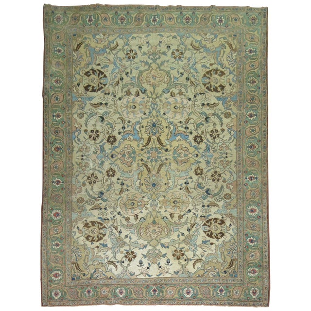 Antique Persian Tabriz Decorative Room Size Rug - 9' x 12'3" For Sale - Image 15 of 18