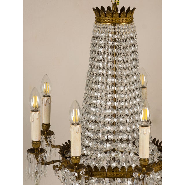 1930s Vintage Empire Style Chandelier, 1930s For Sale - Image 5 of 14