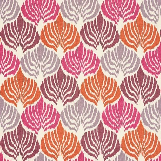 Sample - Schumacher Kimono Ikat Fabric in Berry For Sale
