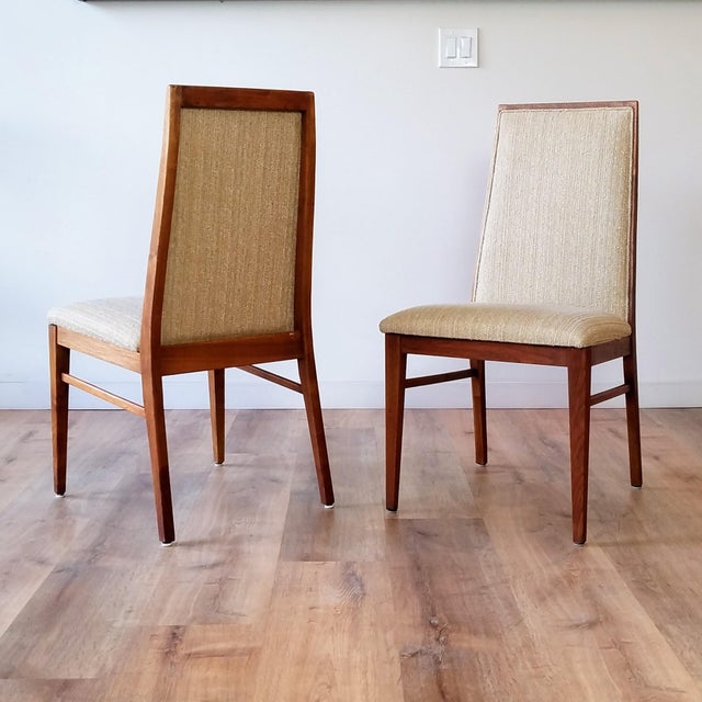 1960s Dillingham MidCentury Modern Walnut Highback Dining Chairs, Set