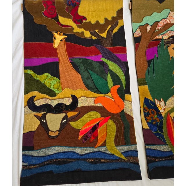 Vintage Helen Webber Jungle/on the Way to the Ark Tapestry Set Limited Edition 20/100 Signed Helen Webber 1979 This Set...