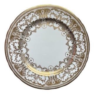Vintage Aynsley 7949 Gold Encrusted 10.5/8" Across Dinner Plate For Sale