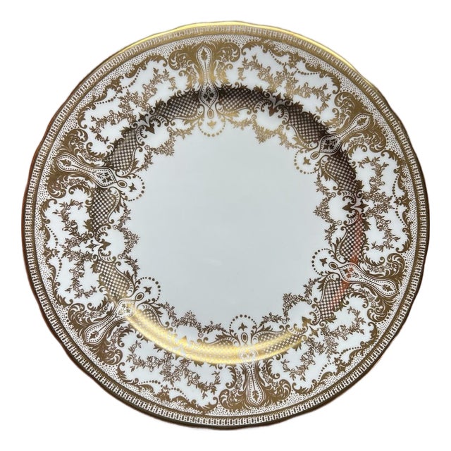Vintage Aynsley 7949 Gold Encrusted 10.5/8" Across Dinner Plate For Sale