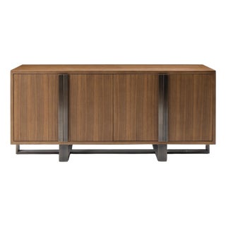 Modern Greg Sheres Style Walnut and Bronze Buffet – “Valencia" For Sale