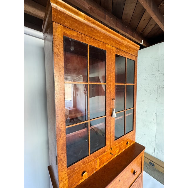 American 1900s Antique Birdseye Maple Cabinet For Sale - Image 3 of 10