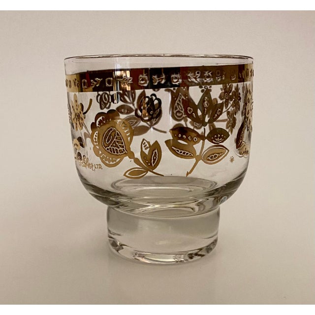 Glass Mid-Century Modern Culver Chantilly Decanter Set With Four Footed Glasses For Sale - Image 7 of 8