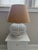 Ralph Lauren Ralph Lauren White Rattan Table Lamp With Natural Burlap Shade For Sale - Image 4 of 5
