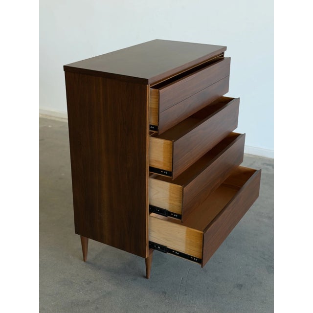 1960s Minimal Walnut Highboy For Sale In Los Angeles - Image 6 of 9