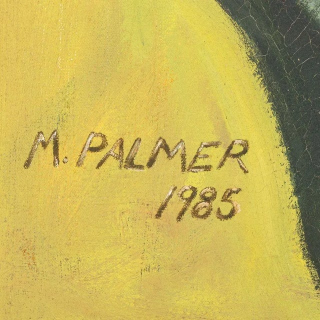 Marilla Palmer Marilla Palmer "Modern World" Oil on Canvas, 1985 For Sale - Image 4 of 6