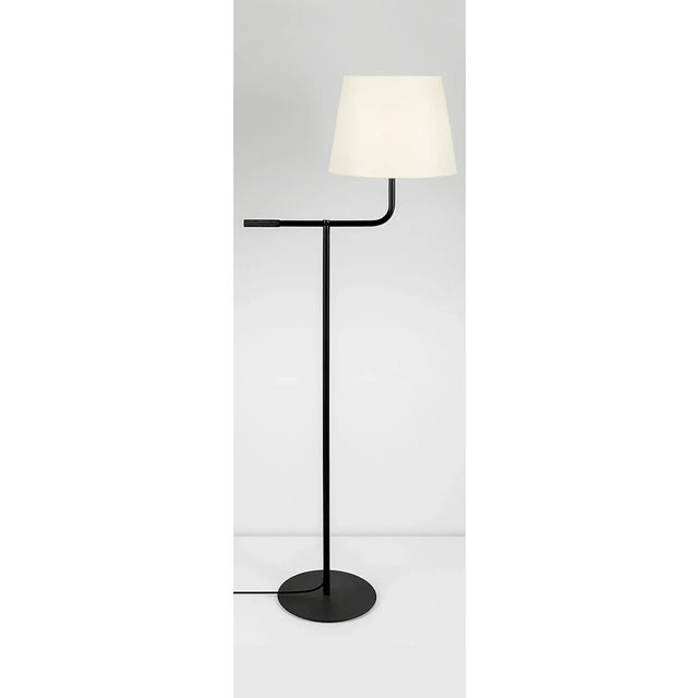 Art Deco Satin Black Point Floor Light For Sale - Image 3 of 4