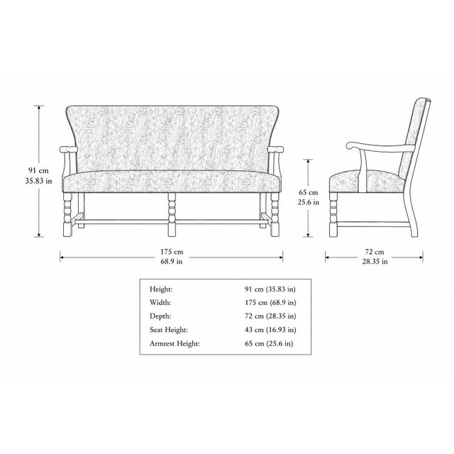 Vintage Art Deco Danish Sofa in Oak, Denmark, 1940s For Sale - Image 4 of 18