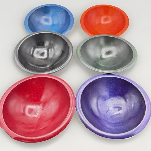 Vintage Bowl Mill Granville Vermont Hand-Turned Wooden Salad Bowl Set - 7 Pieces For Sale In New York - Image 6 of 9