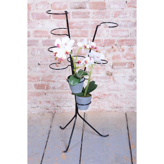 Mid-Century Czech Flower Stand in Lacquered Metal, 1950s For Sale - Image 9 of 10