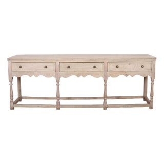 English Bleached Oak Dresser Base For Sale