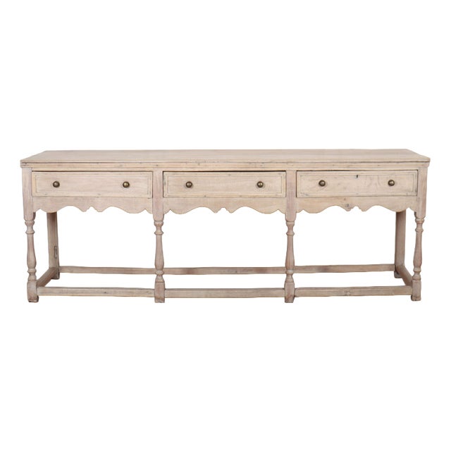 English Bleached Oak Dresser Base For Sale