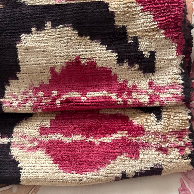 Eggplant Les Ottomans Hand Woven Silk Velvet Fabric 26” X 90” For Sale - Image 8 of 9