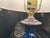 Textile Vintage Blue and White Cherry Blossom Porcelain Vase Lamp on Metal Base For Sale - Image 7 of 13