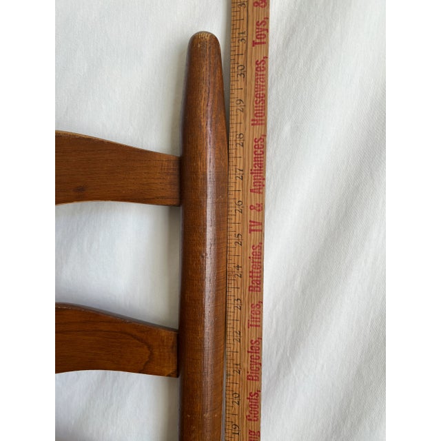 Brown Antique Child's Ladder-Back Chair With Cane Seat - Early 20th Century For Sale - Image 8 of 12