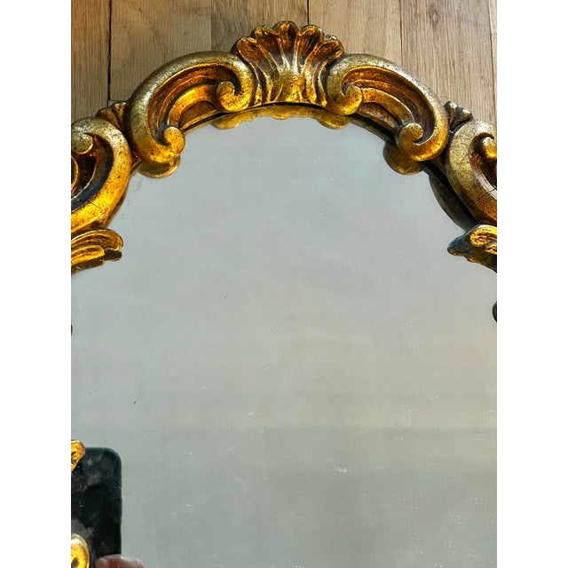 Rococo Vintage 1930’s-1950’s Florentine Giltwood Rococo Wall Mirror For Sale - Image 3 of 10
